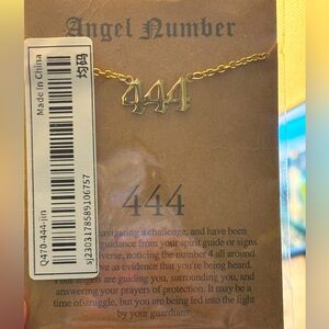 Gold Angel Number 444 Necklace